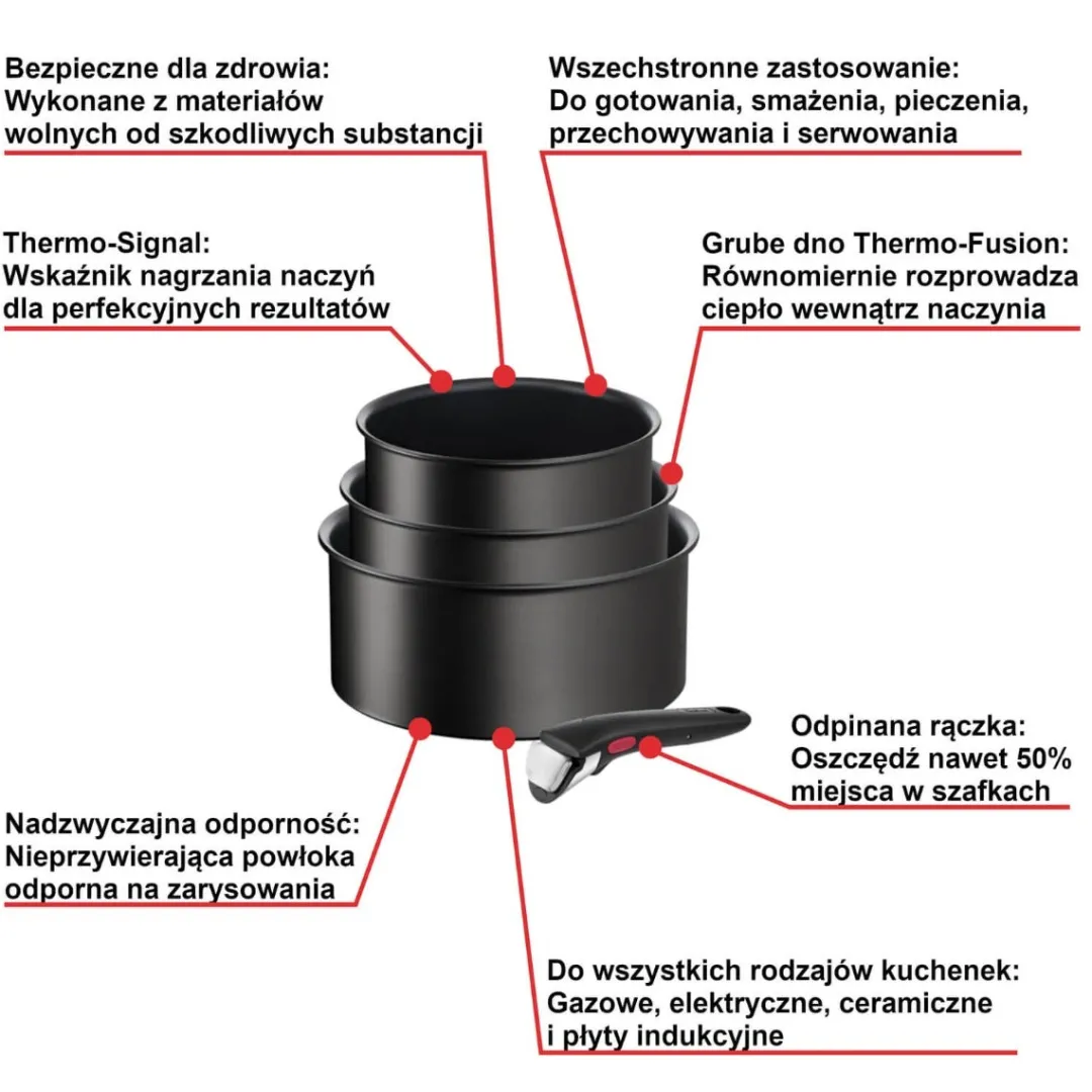 Zestaw garnków TEFAL INGENIO UNLIMITED - 4 elementy