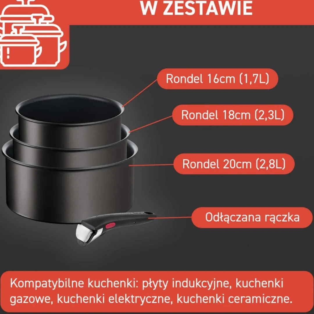 Zestaw garnków TEFAL INGENIO UNLIMITED - 4 elementy