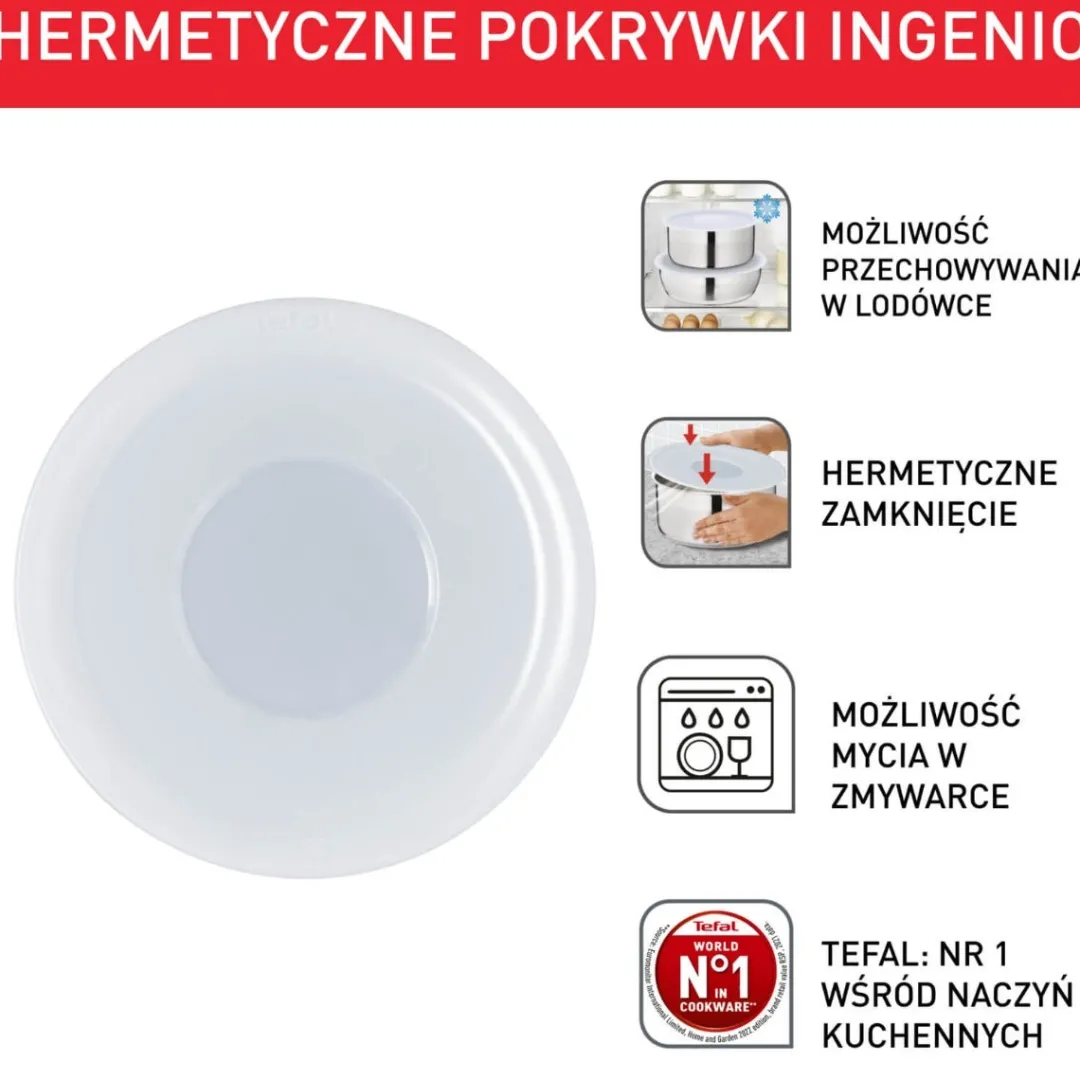 Zestaw garnków Tefal Ingenio Ultimate 4 elementy + szklane i hermetyczne pokrywki