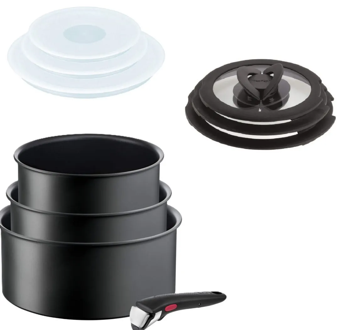 Zestaw garnków Tefal Ingenio Ultimate 4 elementy + szklane i hermetyczne pokrywki