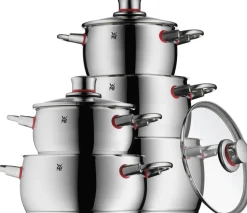 Zestaw garnków WMF Quality One i patelnia stalowa WMF Profi Plus 28 cm