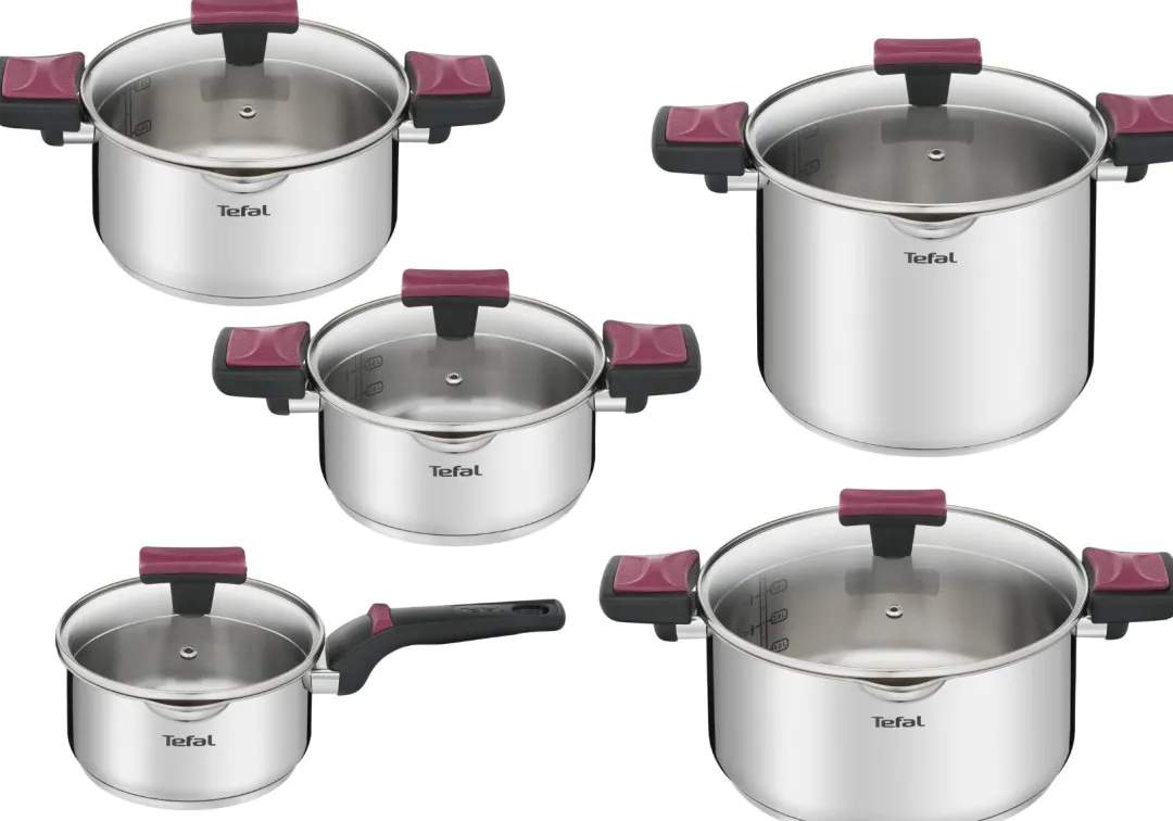Zestaw garnków z pokrywkami TEFAL COOK&CLIP - 10 elementów