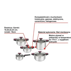 Zestaw garnków z pokrywkami TEFAL COOK&CLIP - 10 elementów