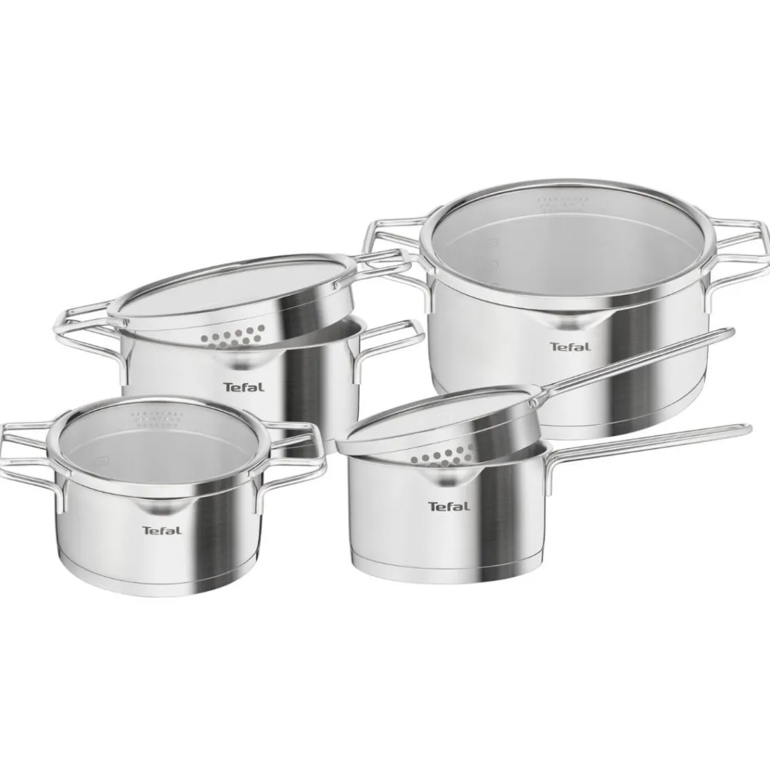 Zestaw garnków z pokrywkami TEFAL NORDICA - 8 elementów