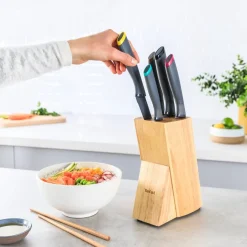 Zestaw noży i blok TEFAL Fresh Kitchen + Deska do krojenia TEFAL 35,5 x 25,5 x 0,9 cm