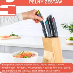 Zestaw noży i blok TEFAL Fresh Kitchen + Deska do krojenia TEFAL 35,5 x 25,5 x 0,9 cm