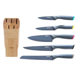 Zestaw noży i blok TEFAL Fresh Kitchen + Deska do krojenia TEFAL 35,5 x 25,5 x 0,9 cm