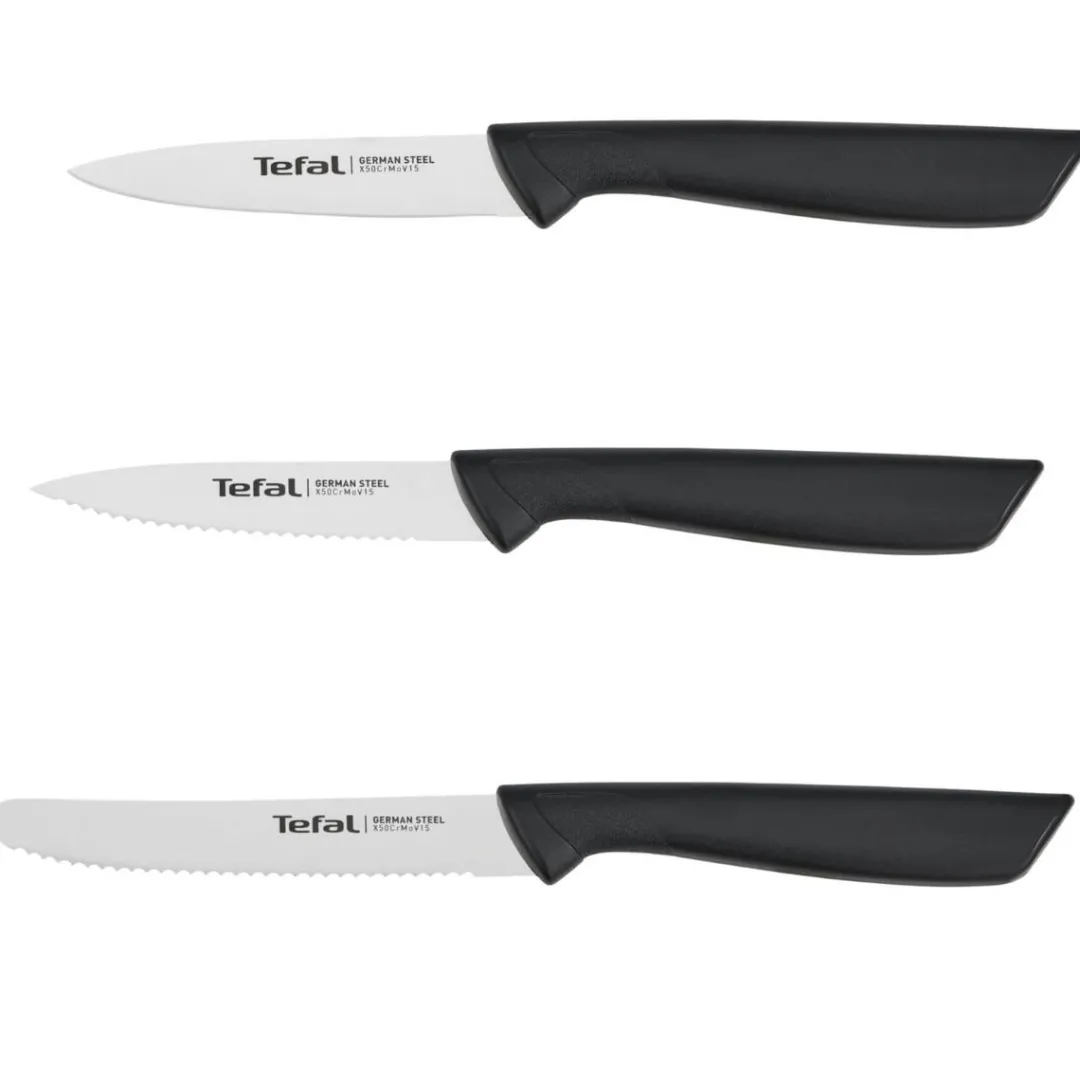 Zestaw noży TEFAL Colorfood 8/8/10 cm + obieraczka