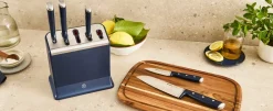 Zestaw 5 noży ze stali nierdzewnej TEFAL EverSharp Pro + blok z wbudowaną ostrzałką