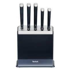 Zestaw 5 noży ze stali nierdzewnej TEFAL EverSharp Pro + blok z wbudowaną ostrzałką