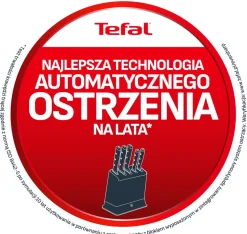 Zestaw 5 noży ze stali nierdzewnej TEFAL EverSharp Pro + blok z wbudowaną ostrzałką