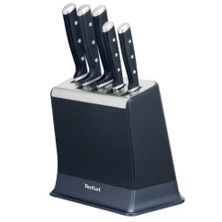 Zestaw 5 noży ze stali nierdzewnej TEFAL EverSharp Pro + blok z wbudowaną ostrzałką