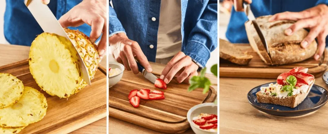 Zestaw 5 noży ze stali nierdzewnej TEFAL EverSharp Pro + blok z wbudowaną ostrzałką