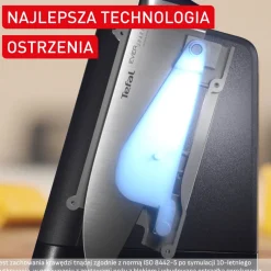 Zestaw 5 noży ze stali nierdzewnej oraz nożyczki TEFAL EverSharp Pro + blok z wbudowaną ostrzałką