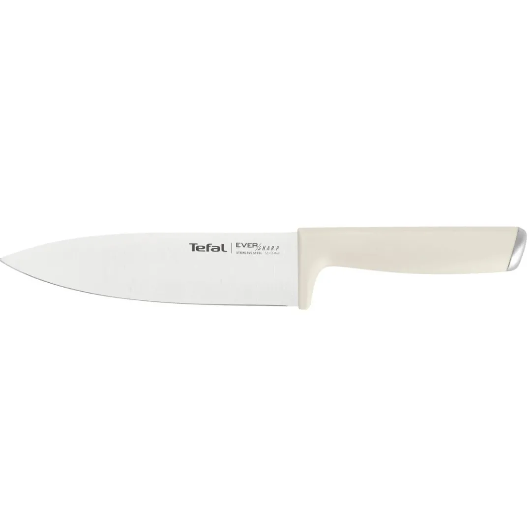 Zestaw 2 noży ze stali nierdzewnej oraz nożyczki TEFAL EverSharp Pro + blok z wbudowaną ostrzałką