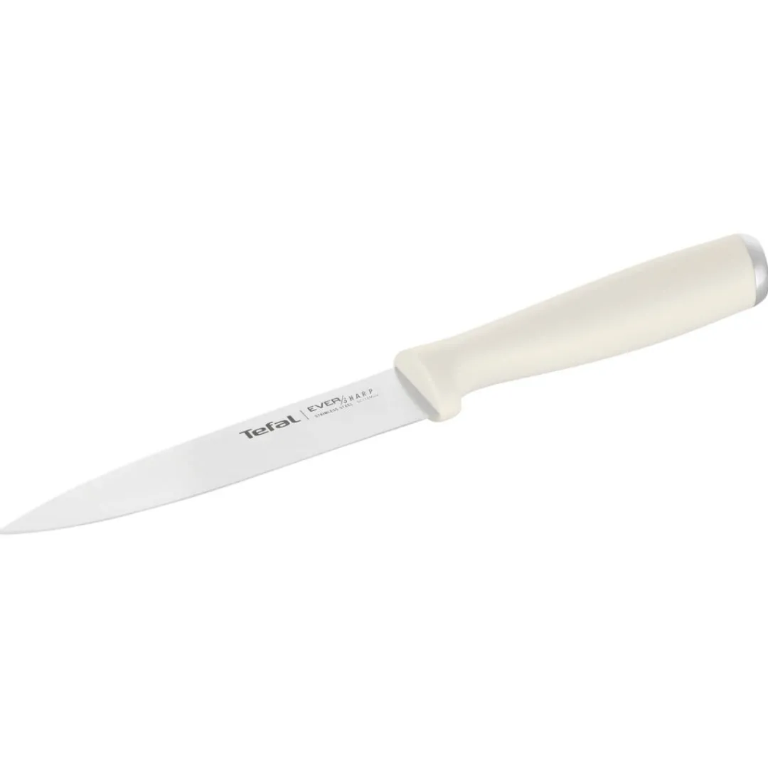 Zestaw 2 noży ze stali nierdzewnej oraz nożyczki TEFAL EverSharp Pro + blok z wbudowaną ostrzałką