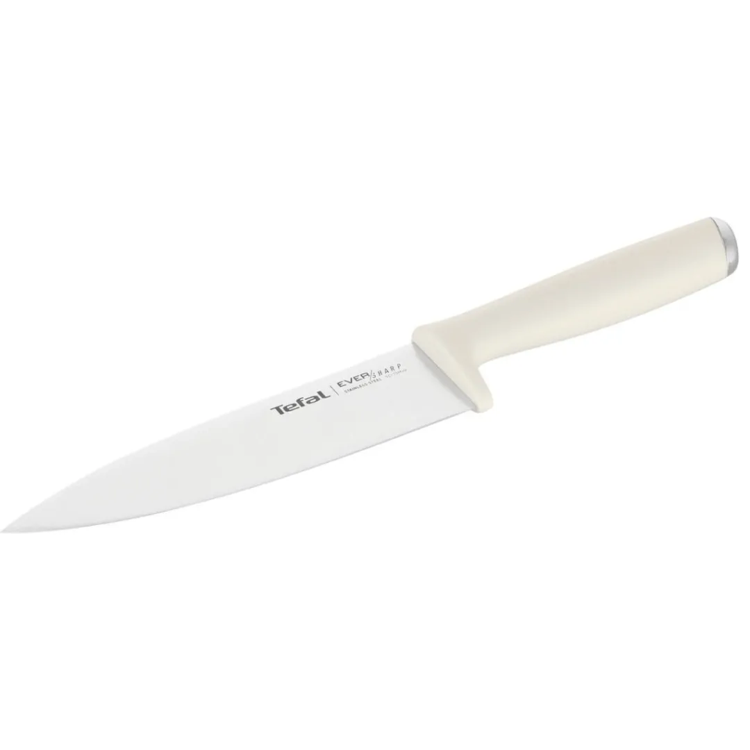 Zestaw 2 noży ze stali nierdzewnej oraz nożyczki TEFAL EverSharp Pro + blok z wbudowaną ostrzałką