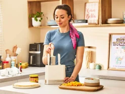 Zestaw 2 noży ze stali nierdzewnej oraz nożyczki TEFAL EverSharp Pro + blok z wbudowaną ostrzałką
