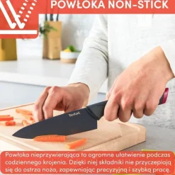 Zestaw 5 noży ze stali nierdzewnej TEFAL FRESH KITCHEN + drewniany blok