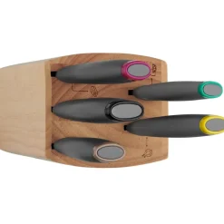 Zestaw 5 noży ze stali nierdzewnej TEFAL FRESH KITCHEN + drewniany blok