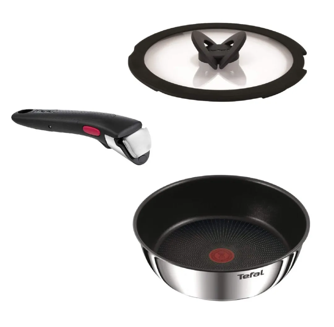 Zestaw patelnia głęboka Tefal Ingenio Emotion 24cm + uniwersalna rączka + szklana pokrywka 24cm