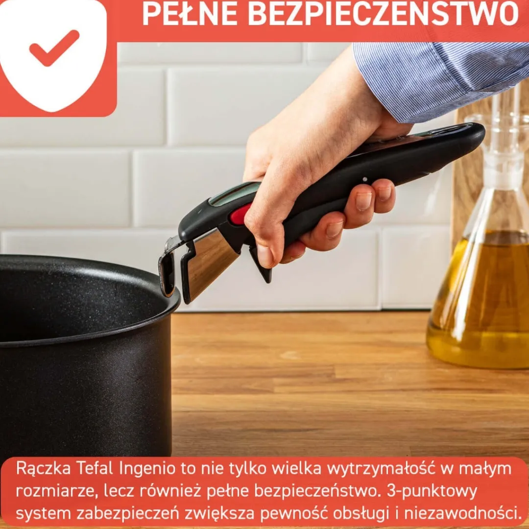 Zestaw patelnia głęboka Tefal Ingenio Emotion 24cm + Rączka uniwersalna Ingenio
