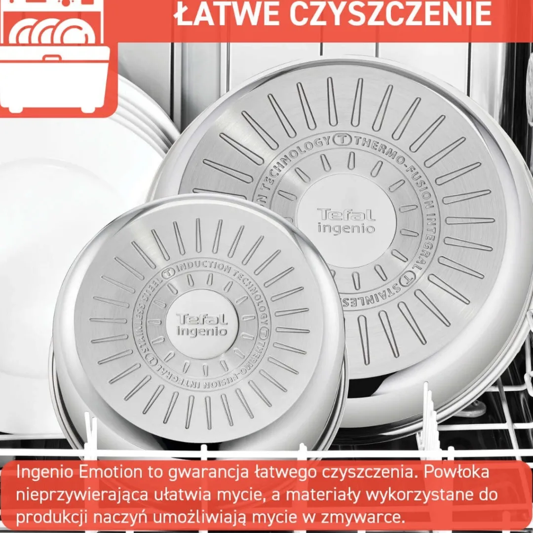 Zestaw patelni 24/28cm Tefal Ingenio Emotion + szklane pokrywki 24/28cm + zestaw akcesoriów kuchennych