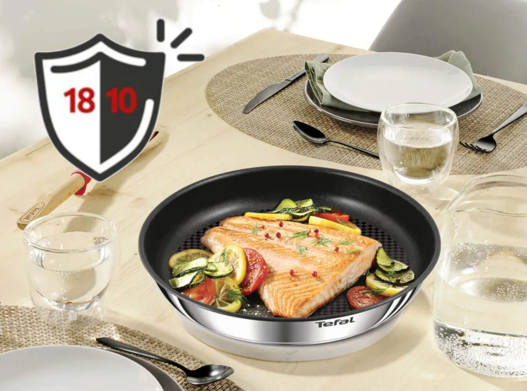Zestaw patelni 24/28cm Tefal Ingenio Emotion + szklane pokrywki 24/28cm + zestaw akcesoriów kuchennych