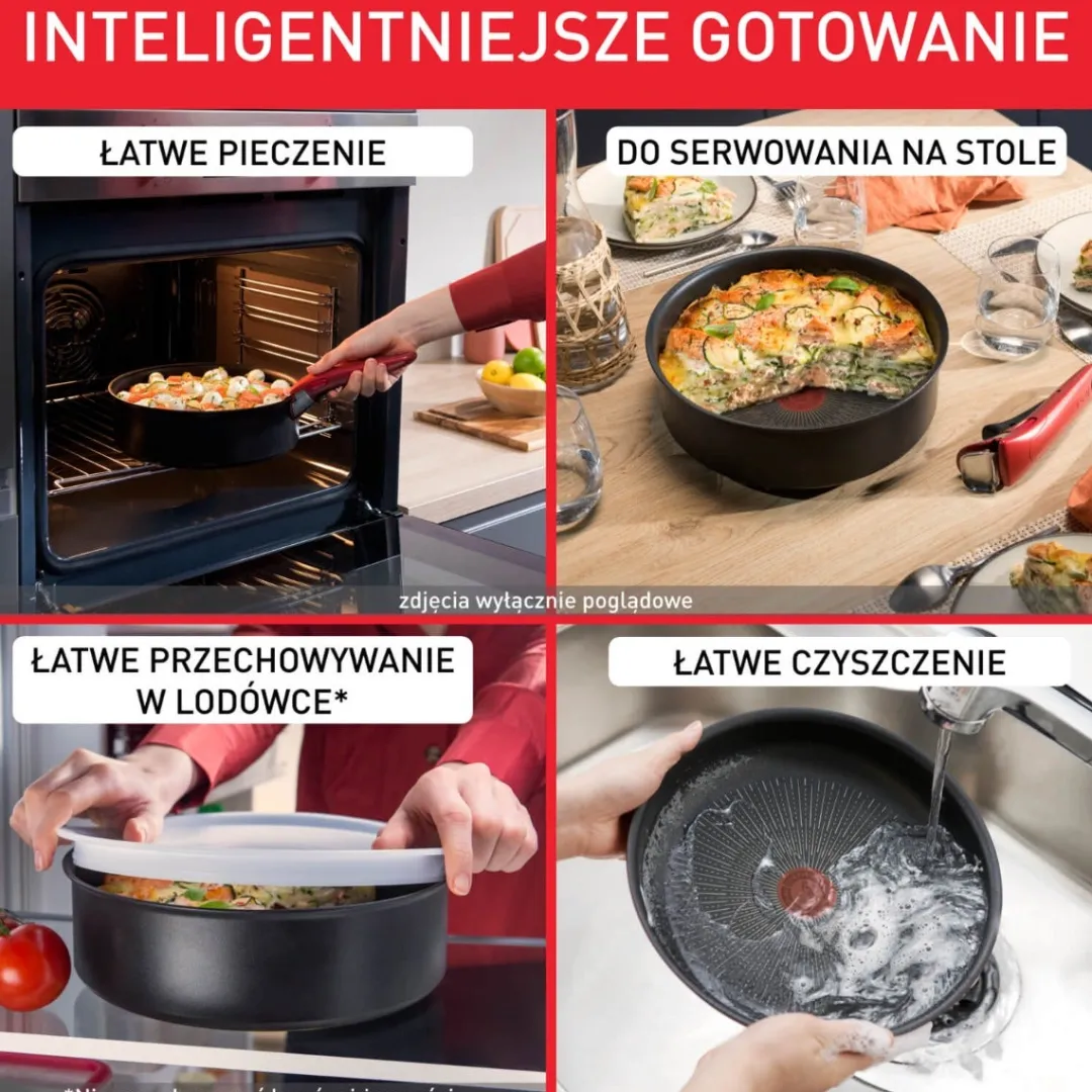 Zestaw patelni 24/28cm Tefal Ingenio So Light + szklane pokrywki 24/28cm