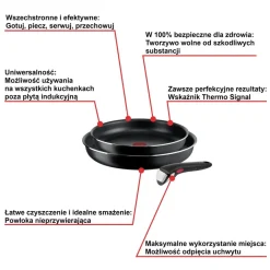 Zestaw patelni 24/28cm Tefal Ingenio Cook N Clean + szklane pokrywki 24/28cm