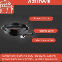 Zestaw patelni TEFAL INGENIO ULTIMATE 24/28cm + rączka