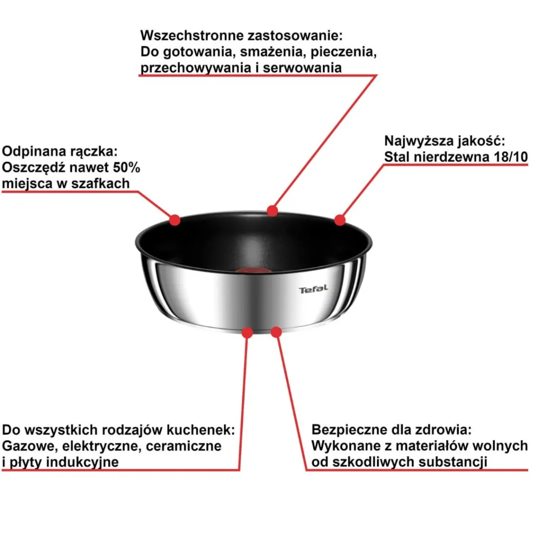 Zestaw patelni Tefal Ingenio Emotion 24/28cm + Patelnia głęboka 24cm