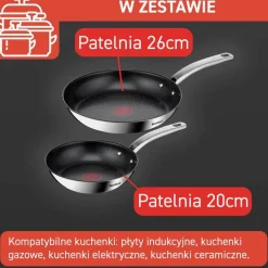 Zestaw patelni TEFAL INTUITION 20/26cm