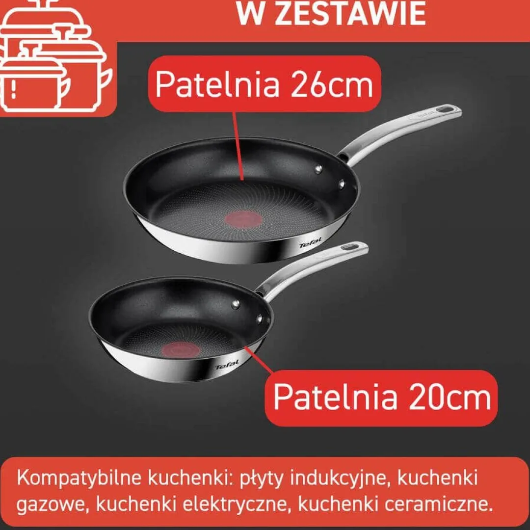 Zestaw patelni TEFAL INTUITION 20/26cm