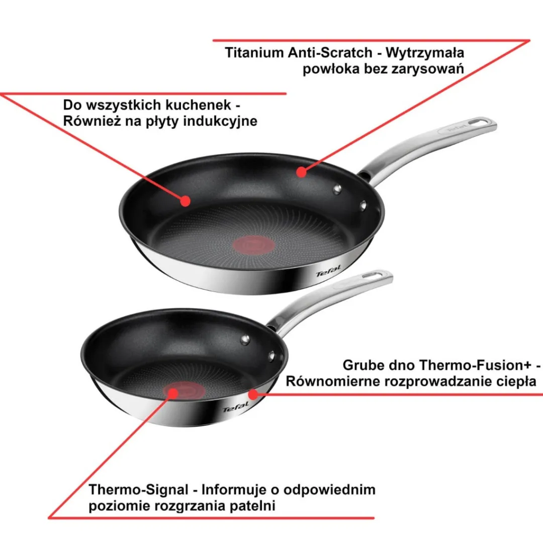 Zestaw patelni TEFAL INTUITION 20/26cm