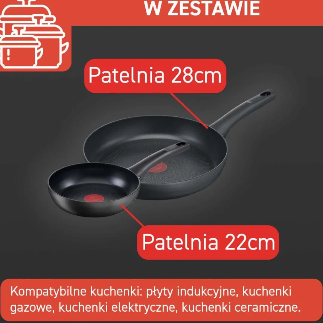 Zestaw patelni TEFAL ULTIMATE 22/28cm